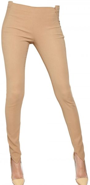 Mugler Viscose Cady Trousers in Brown (tan) - Lyst
