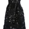 Oscar De La Renta Strapless Sequined Dress in Black - Lyst