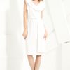 Oscar De La Renta Sleeveless Silk Dress in White (ivory) - Lyst