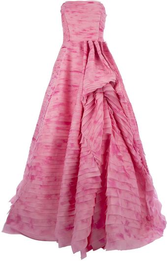 Oscar de la Renta Strapless Gown - Lyst