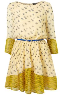 Topshop Buttercream Flower Patch Dress - Lyst