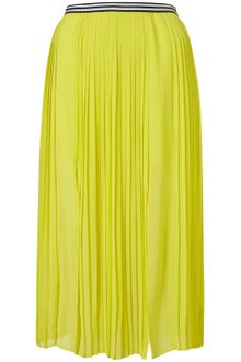 Topshop Pleat Calf Skirt - Lyst