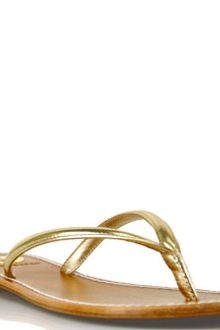 Tory Burch Abitha - Gold Metallic Puffy Leather Thong Sandal - Lyst
