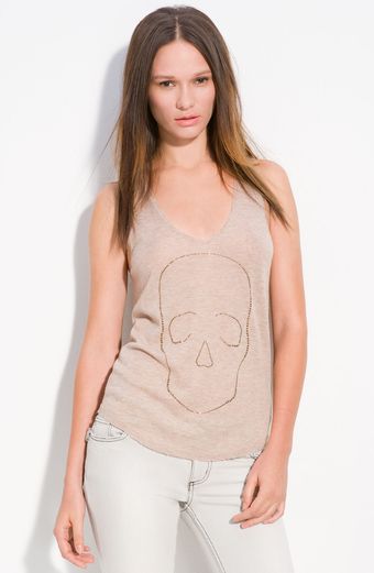 Zadig & Voltaire Joss Rhinestone Skull Cashmere Tank - Lyst