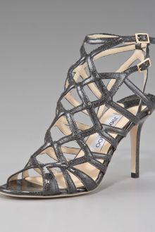 Jimmy Choo Glitter-patent Strappy Sandal - Lyst