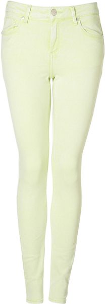 Moto Internet Exclusive Lime Jamie Jeans in Yellow (lime) - Lyst