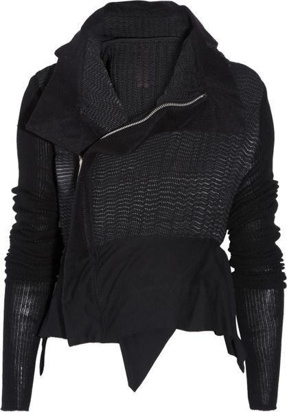 Rick Owens StretchWeave And StructuredMesh Jacket in Black - Lyst