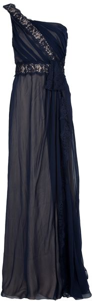 Alberta Ferretti Long Dress with Lace - Lyst