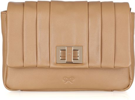 Anya Hindmarch Mini Gracie Leather Shoulder Bag in Brown (nude) - Lyst