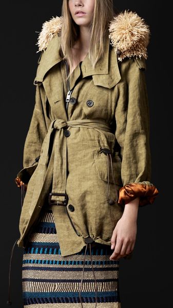 Burberry Prorsum Oversize Linen Cocoon Parka - Lyst