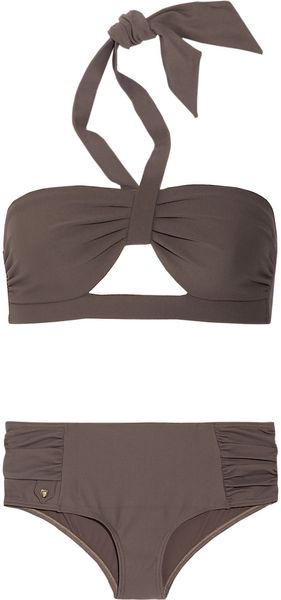Chloé Cutout Piqué Halterneck Bikini - Lyst