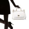 Dolce & Gabbana Small Miss Sicily Leather Handbag in White (bianco white) - Lyst
