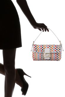 Fendi Woven Satin Baguette - Lyst