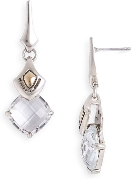 John Hardy Naga Gold & Silver Batu Drop Earrings in Silver (sterling silver) - Lyst