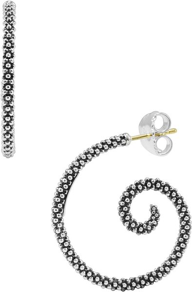 Lagos Venus Caviar™ Swirl Hoop Earrings in Silver (sterling silver) - Lyst
