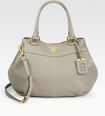 Prada Vitello Daino Top Handle Bag - Lyst