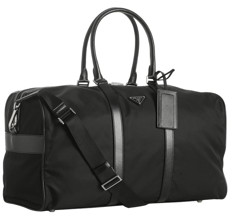 Prada Black Nylon Large Duffle Bag in Black for Men | Lyst