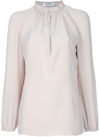 Valentino Slit Front Blouse - Lyst