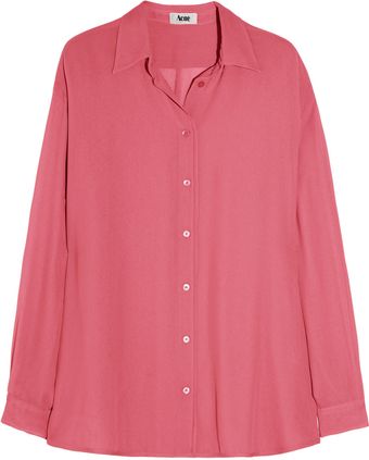 Acne Shining Crepe Shirt - Lyst