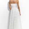 Adrianna Papell Pleat Bodice Rosette Ball Gown in White (ivory) - Lyst