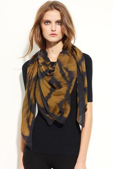 Alexander McQueen Siamese Tiger Skull Silk Chiffon Scarf - Lyst