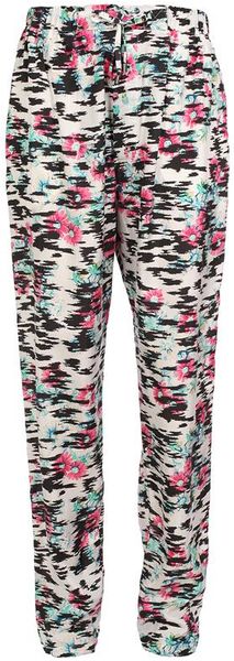  Printed Silk Drawstring Trousers 