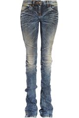 Balmain Distressed Mid-rise Flared Jeans