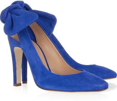 Carven Suede Slingbacks in Blue - Lyst