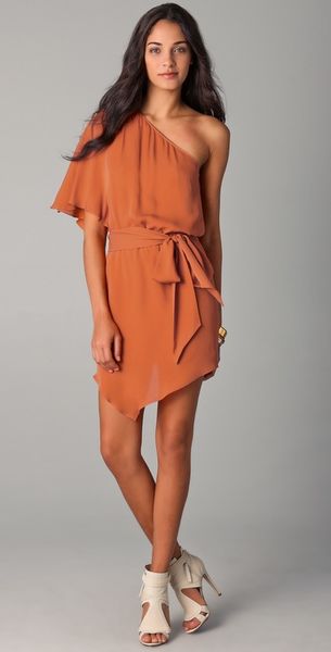 Haute Hippie Flutter Sleeve Mini Dress in Orange - Lyst
