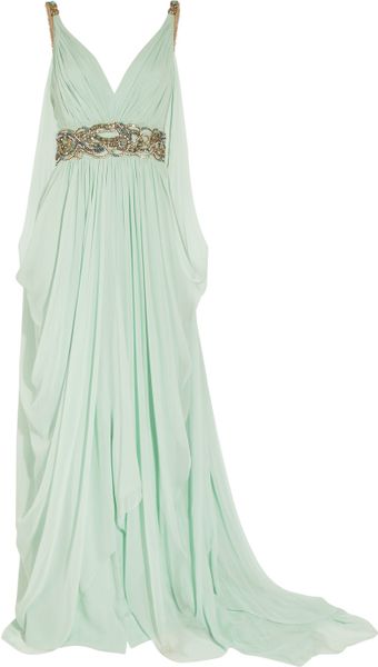 Marchesa Crystal-embellished Silk-chiffon Gown - Lyst