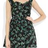 Miu Miu Printed Silkfaille Mini Dress in Black - Lyst