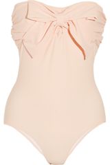 Miu Miu Bow-Embellished Bandeau Swimsuit