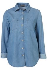 Moto Fitted Denim Shirt