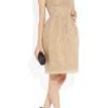 Oscar De La Renta Tulle and Gold Threaded Strapless Dress in Gold - Lyst