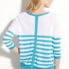 Payton Button Trim Stripe Sweater in Blue (pop blue/ white) - Lyst