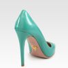 Prada Capretto Leather Point Toe Pumps in Green (aquamarine) - Lyst