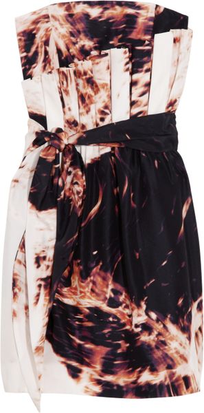Sass And Bide Afraid Of The Dark Printed Silk Strapless Dress - Lyst
