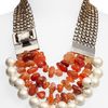 St. John Collection Nugget, Faux Pearl & Crystal Mesh Necklace in Orange (mandarin cream multi) - Lyst