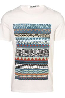 Topman White Square Pattern Crew Tee - Lyst