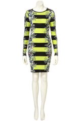 Topshop Giant Pansy Stripe Bodycon Dress