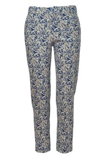 Vanessa Bruno Athé Ecru/blue Silk Pants - Lyst