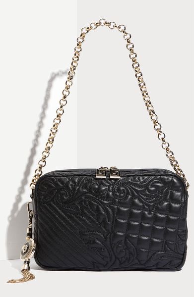 Versace Vanitas Embroidered Shoulder Bag in Black - Lyst