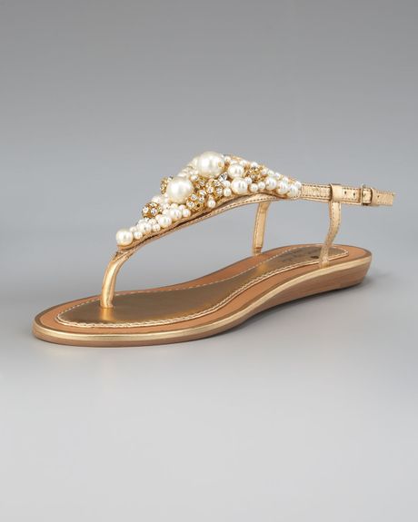 Kate Spade Imani Bead & Crystal Thong Sandal in Gold (old gold) - Lyst Kate Spade Imani Bead & Crystal Thong Sandal in Gold (old gold) - Lyst