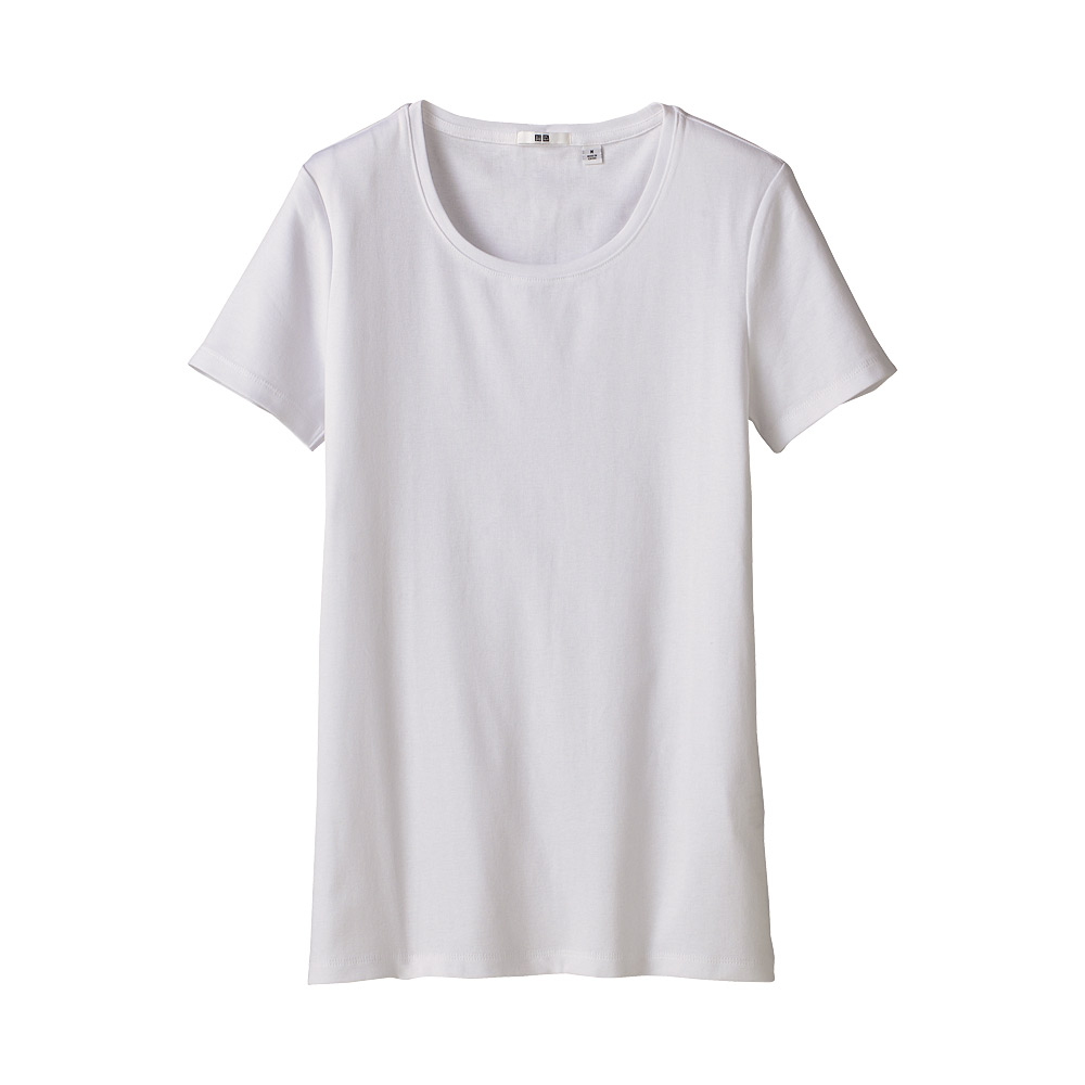 Uniqlo Cotton Crew Neck Short Sleeve T-Shirt in White | Lyst