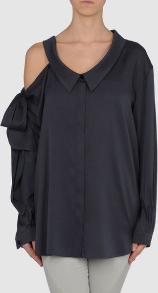 Vionnet Long Sleeve Shirt in Gray (lead) - Lyst