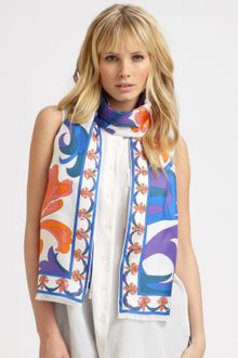 Emilio Pucci Oblong Silk Tropicana Print Scarf - Lyst