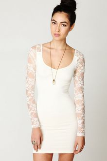 Free People Ginger Long Sleeve Lace Back Tunic - Lyst