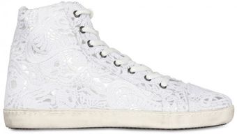 Mancapane Macrame Embroidered High Top Sneakers - Lyst