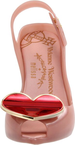 Melissa X Vivienne Westwood Lady Dragon in Pink Glitter/copper Heart in Pink (pink glitter 