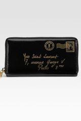 Yves Saint Laurent Ysl Patent Zip Wallet